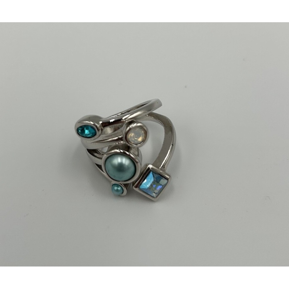 Lia Sophia Celestial Design Women's Ring‎ Silver Tone 5 Stones